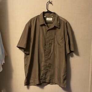 Men's Casual Brown Button-Down Shirt